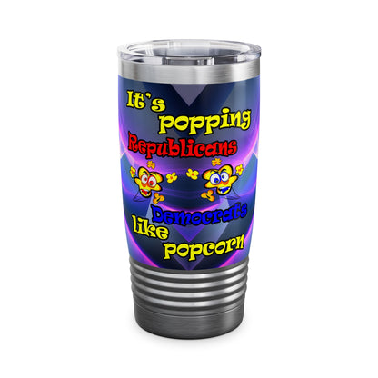 popping like popcorn - Ringneck Tumbler, 20oz (grey-pink wave)