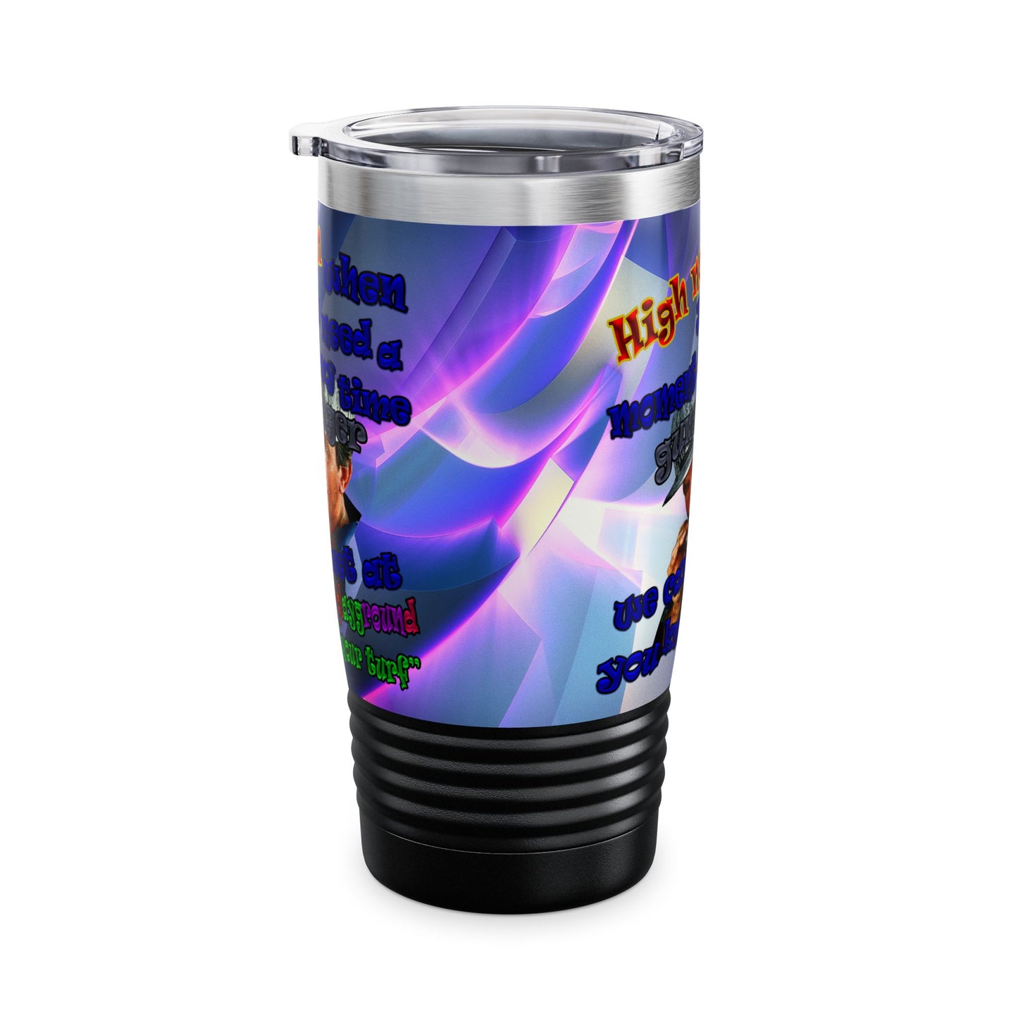high noon - Ringneck Tumbler, 20oz (grey-pink wave)