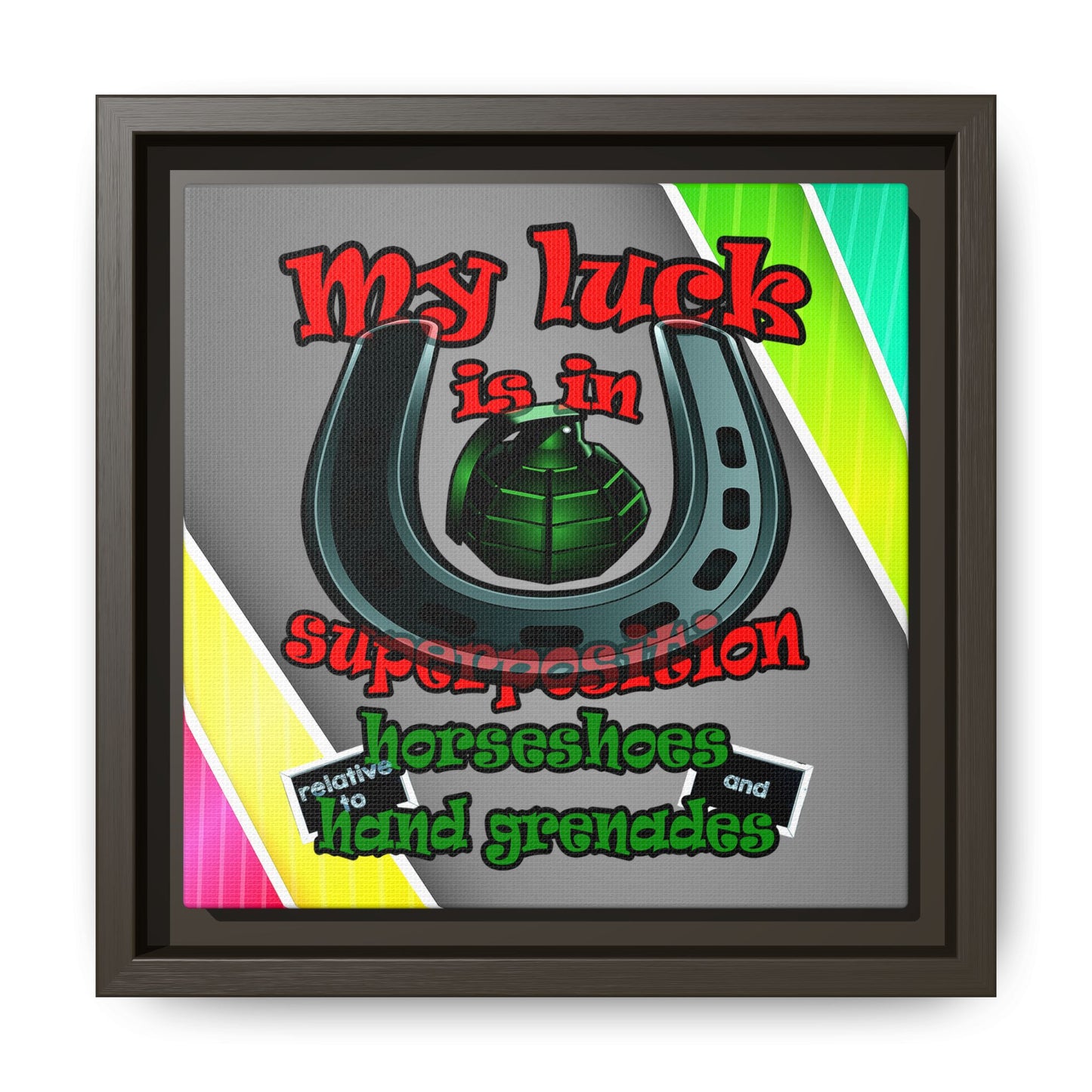 my luck - framed canvas art (rainbow split)