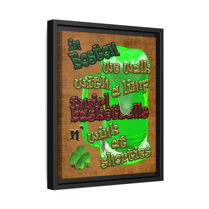 celtics logo - framed canvas art (brown papyrus)