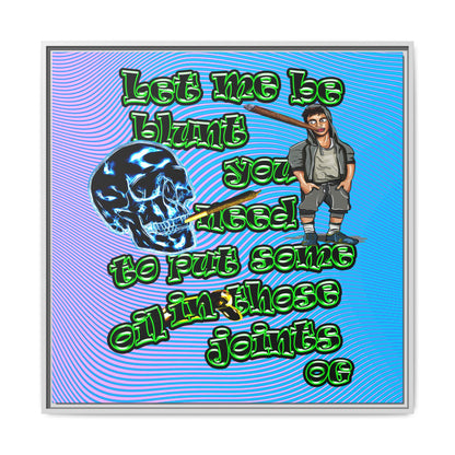 og - framed canvas art (light blue-purple wave)