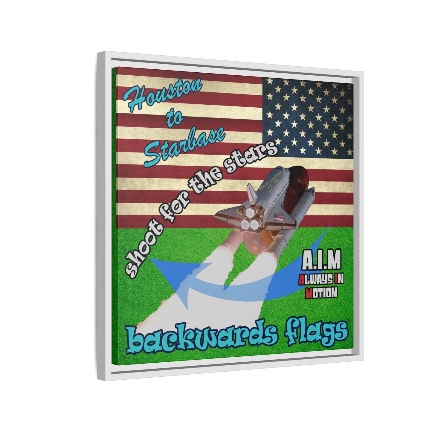 shoot for the stars - framed canvas art (green turf)