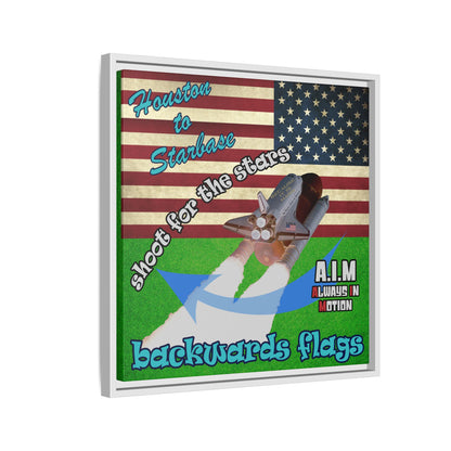 shoot for the stars - framed canvas art (green turf)