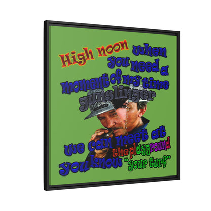 high noon - framed canvas art (green)