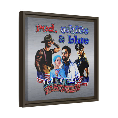rw&b lives matter - framed canvas art (brushed nickel)