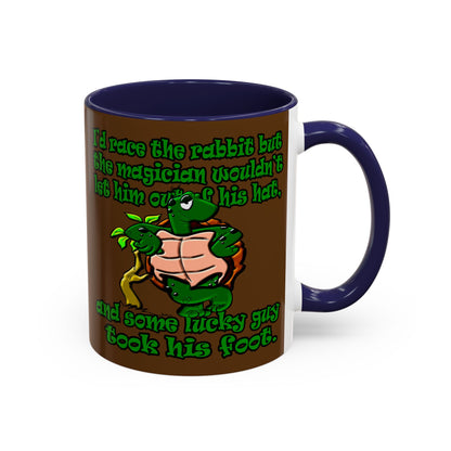 turtle race - Accent Mug (brown)