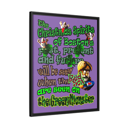christmas spirits of boston - framed canvas art (light purple)