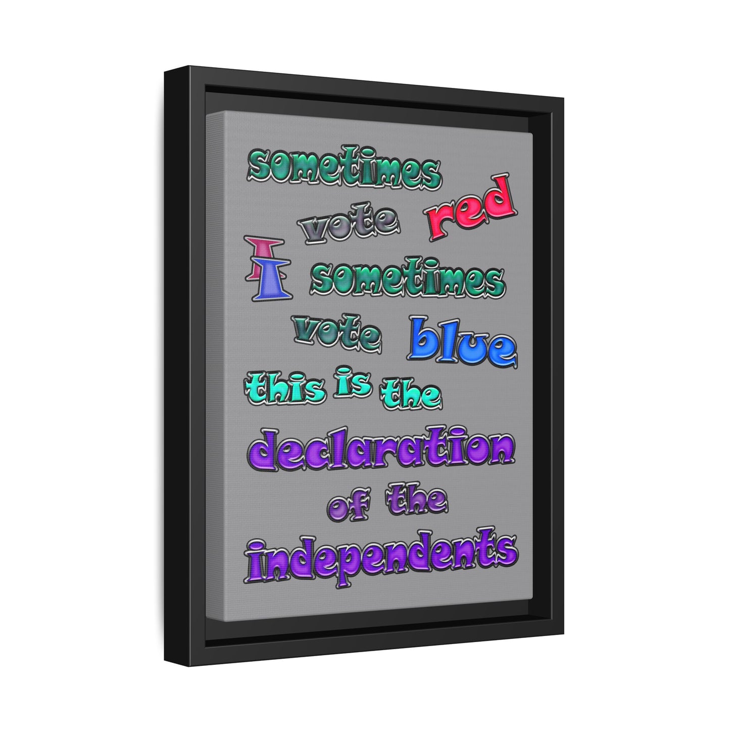 declaration of the independents - framed canvas art (grey)