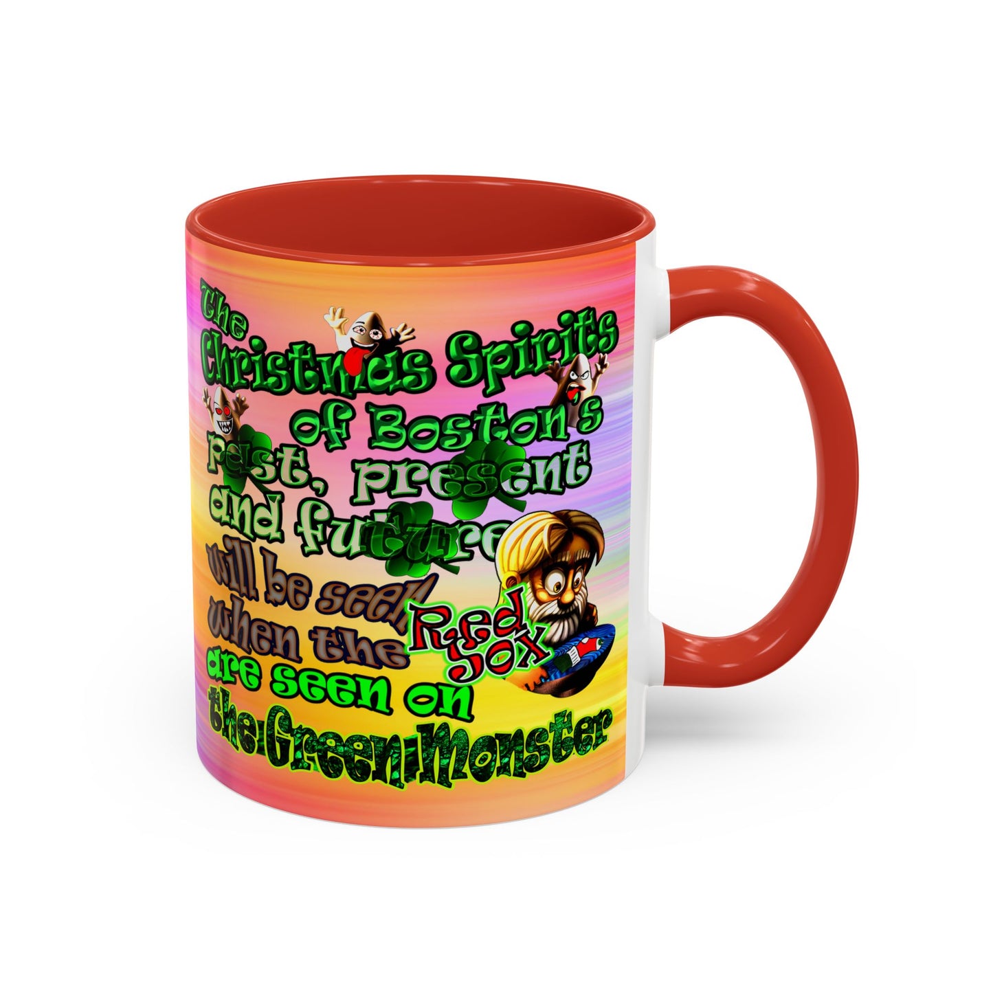 christmas spirits of boston - Accent Mug (color blur)