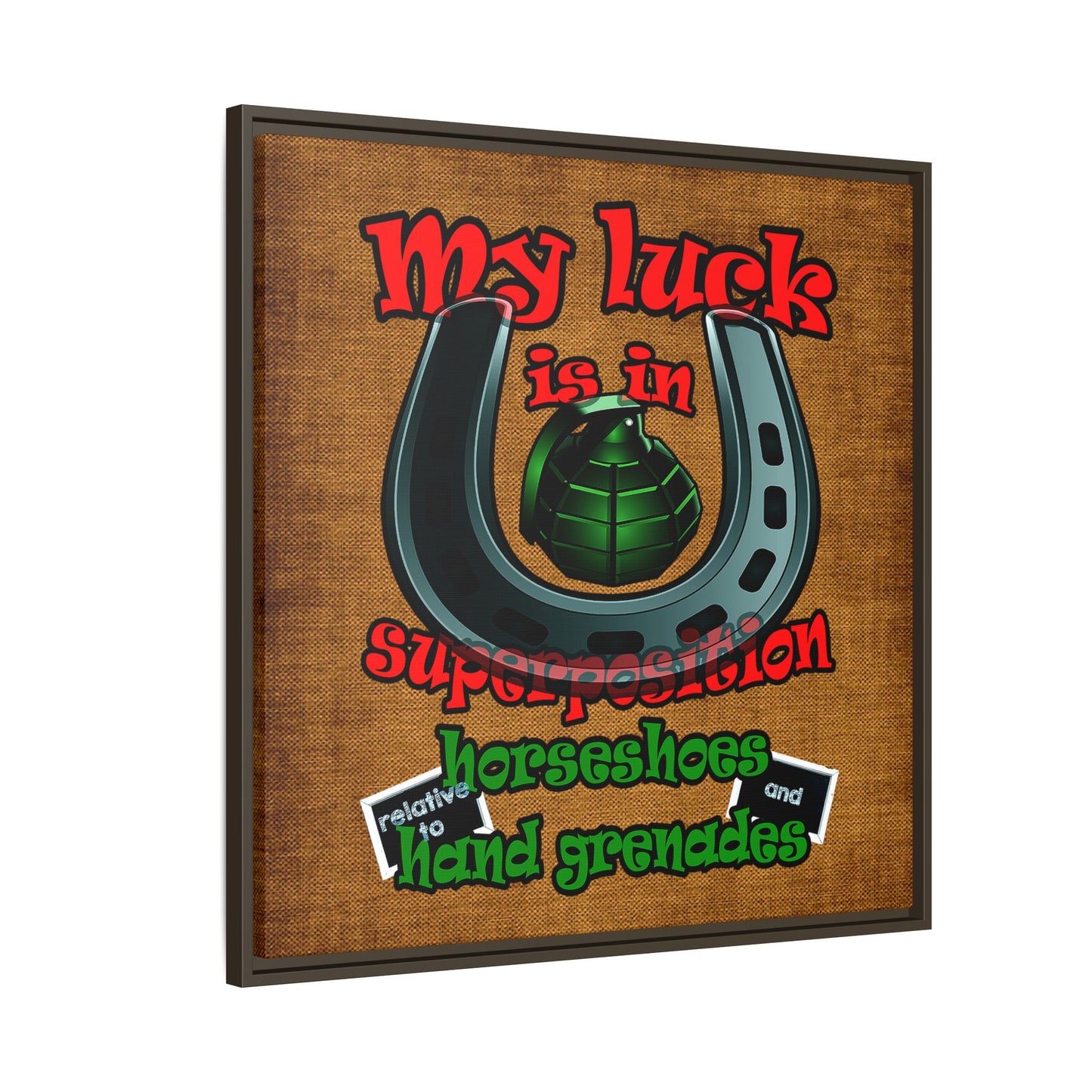 my luck - framed canvas art (brown papyrus)