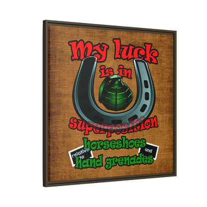 my luck - framed canvas art (brown papyrus)