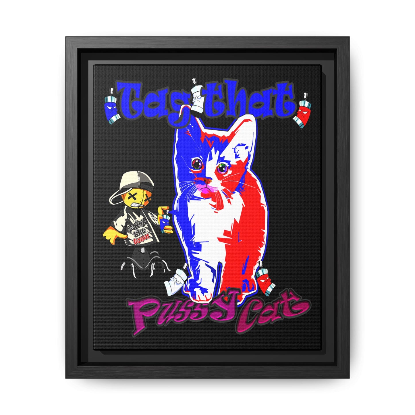tag that - framed canvas art (black)