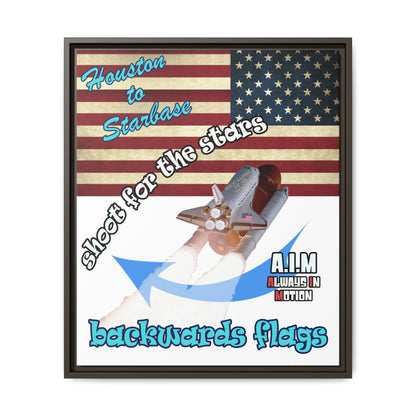 shoot for the stars - framed canvas art (white)