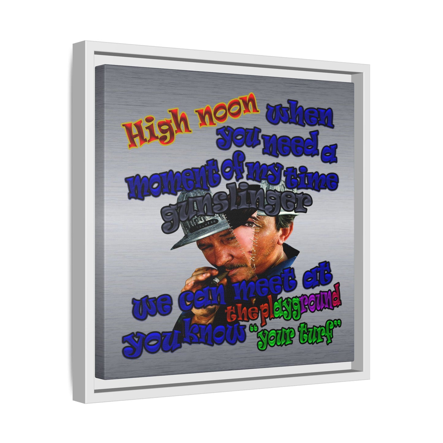 high noon - framed canvas art (brushed nickel)