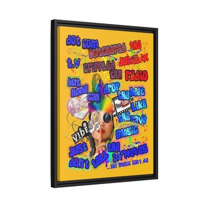 drop the beat - framed canvas art (yellow)