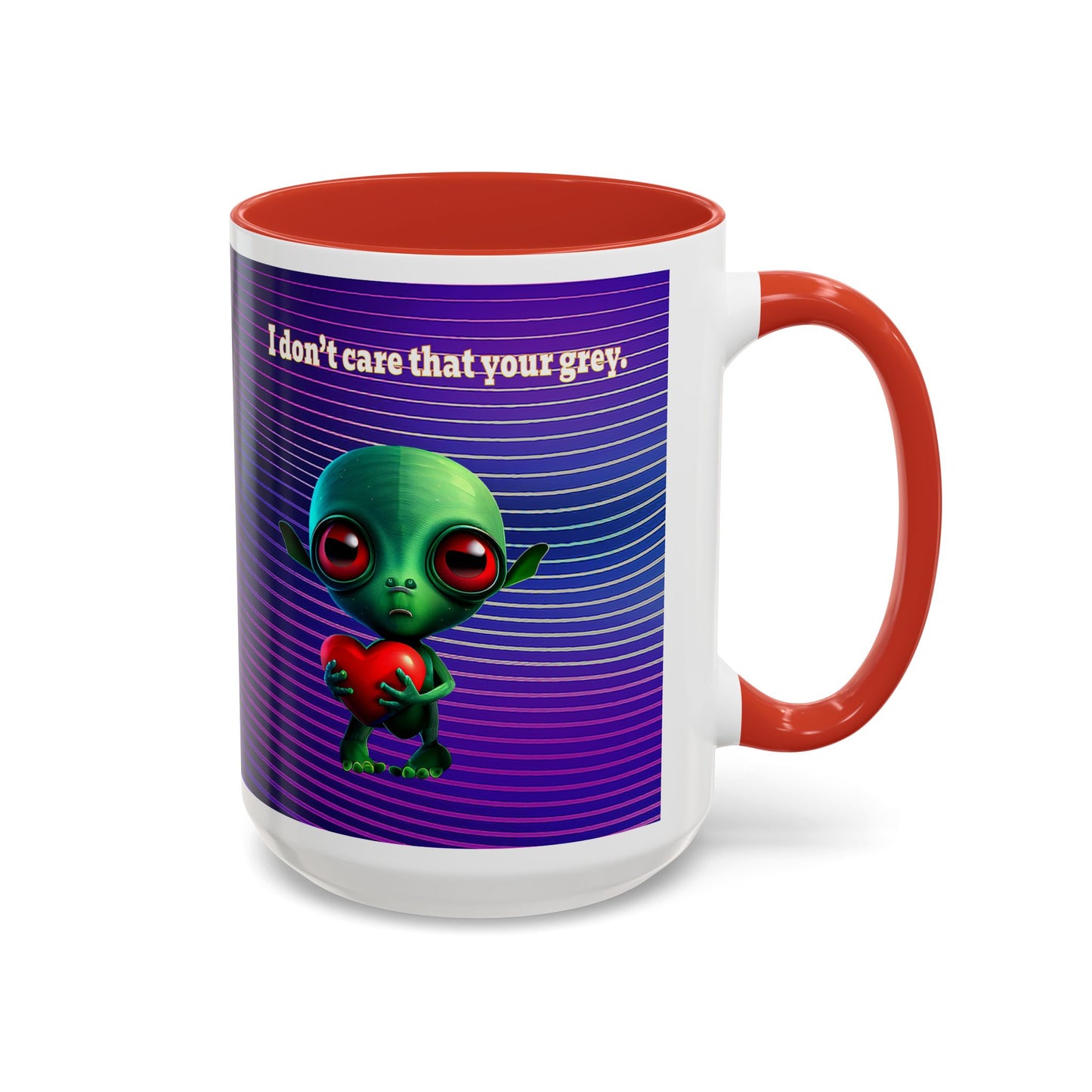 I don't care that your grey - Accent Mug (purple wave)