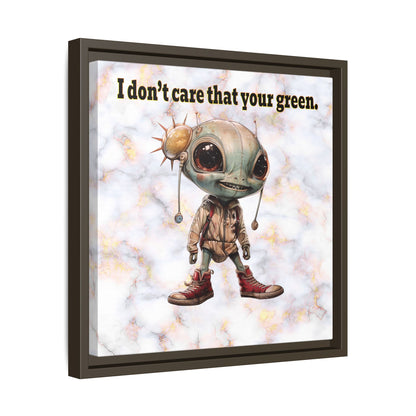 I don't care that your green - framed canvas art (white marble)
