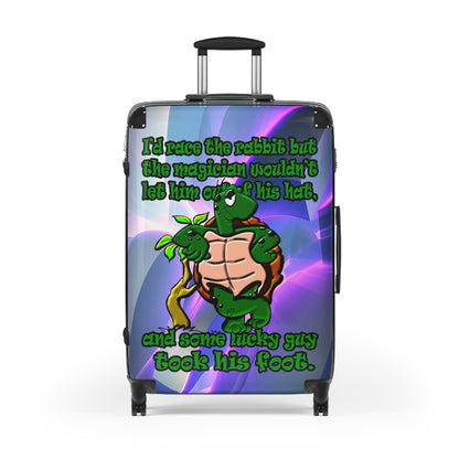 turtle race - Suitcase (grey-pink wave)