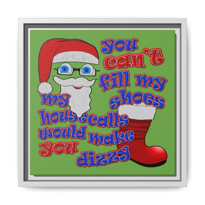 santa's shoes - framed canvas art (green)
