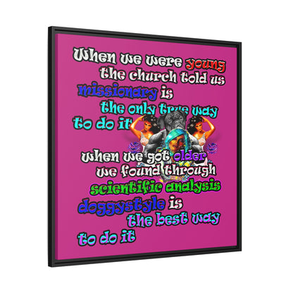 doggystyle - framed canvas art (pink)