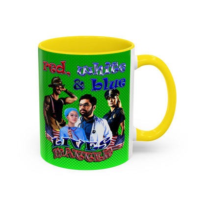 rw&b lives matter - Accent Mug (logo green)
