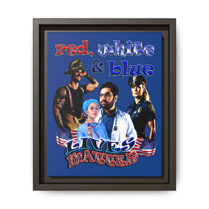 rw&b lives matter - framed canvas art (dark blue)