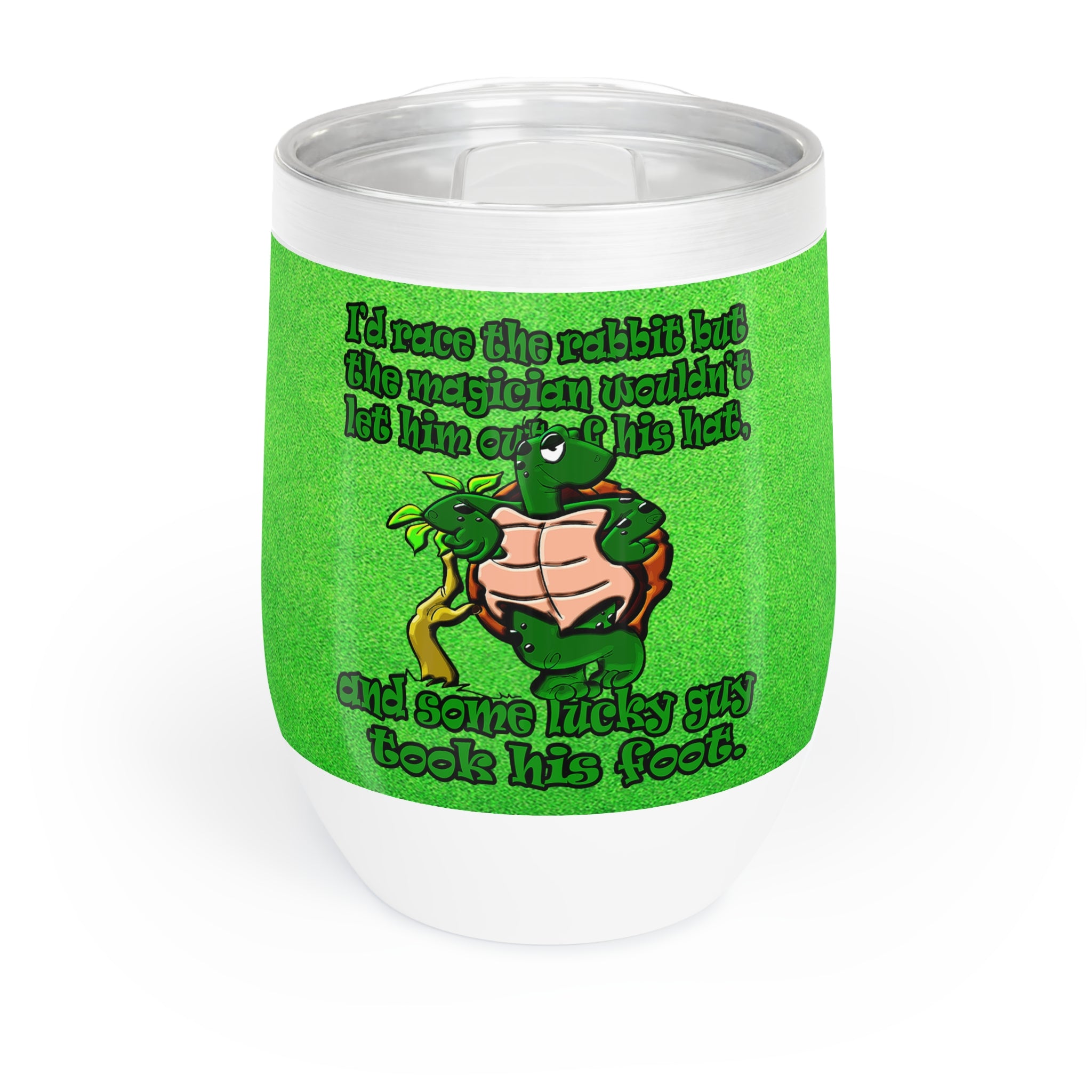 turtle race - Chill Wine Tumbler (green turf)