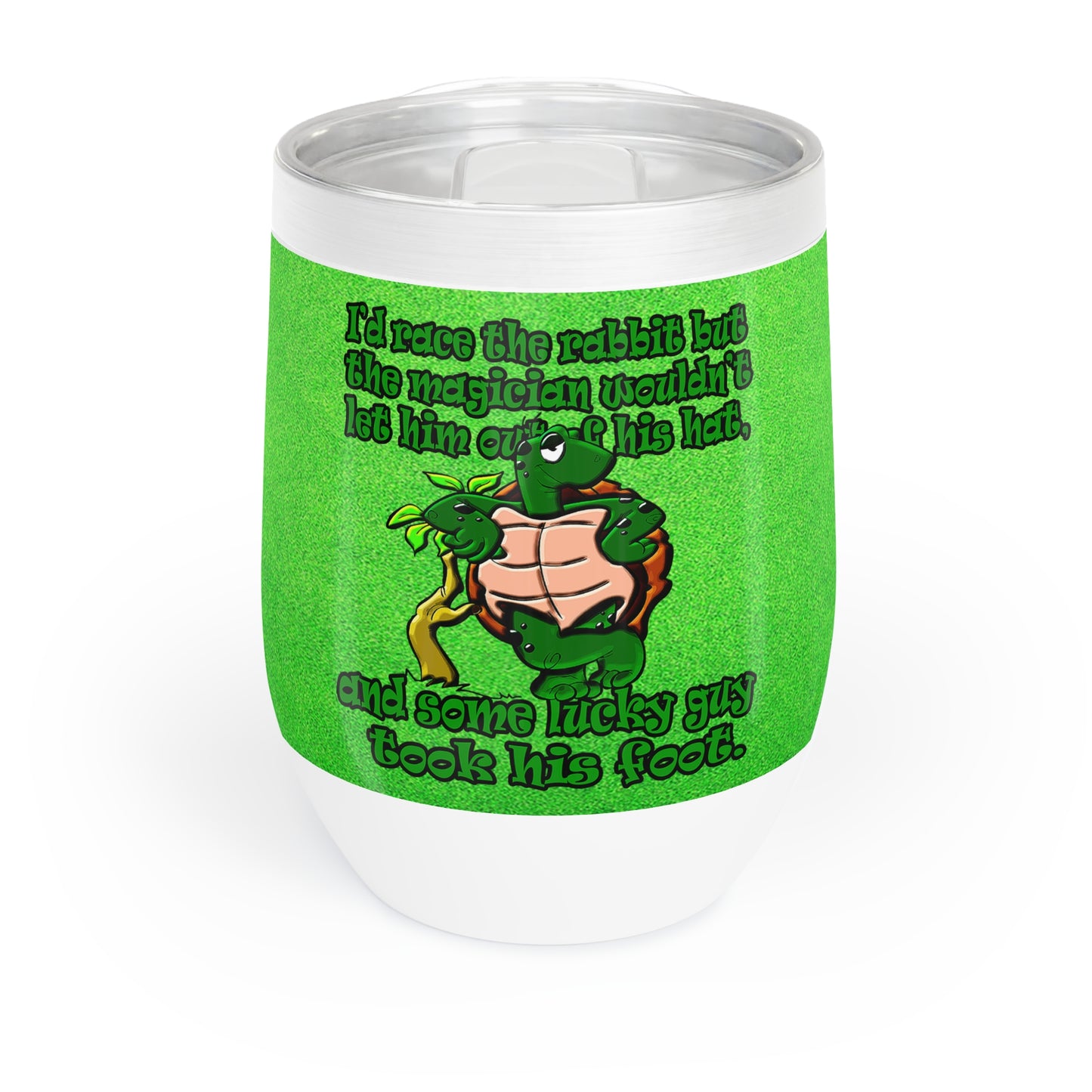 turtle race - Chill Wine Tumbler (green turf)