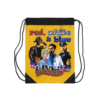 rw&b lives matter - Drawstring Bag (yellow)