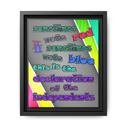 declaration of the independents - framed canvas art (rainbow split)