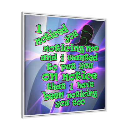 noticed you noticing - framed canvas art (grey-pink wave)
