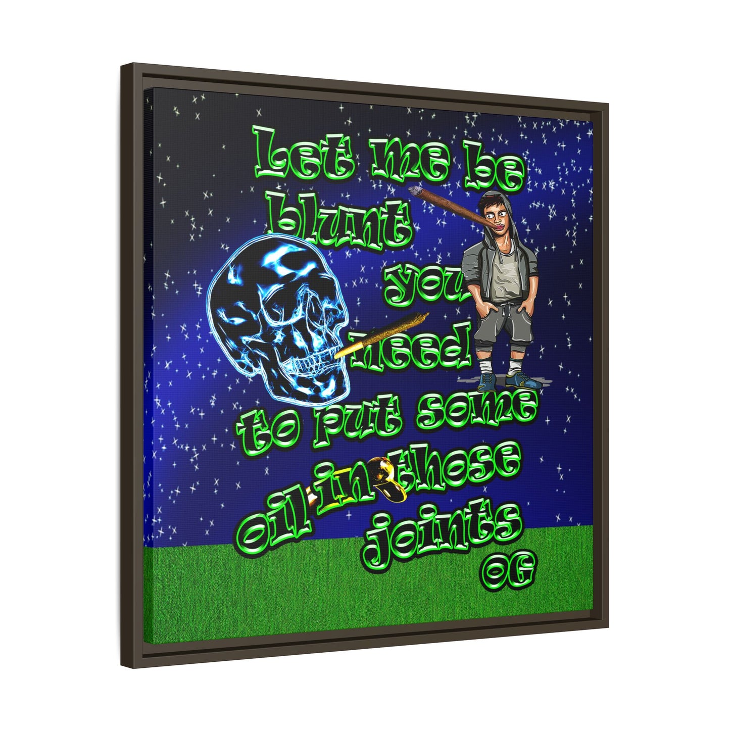og - framed canvas art ('snoops' background)