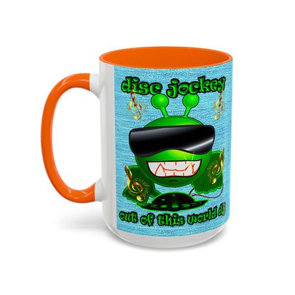 disc jockey - Accent Mug (faded dark blue)