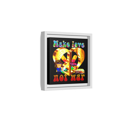 love peace - framed canvas art (black)