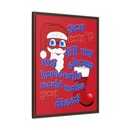 santa's shoes - framed canvas art (dark red)