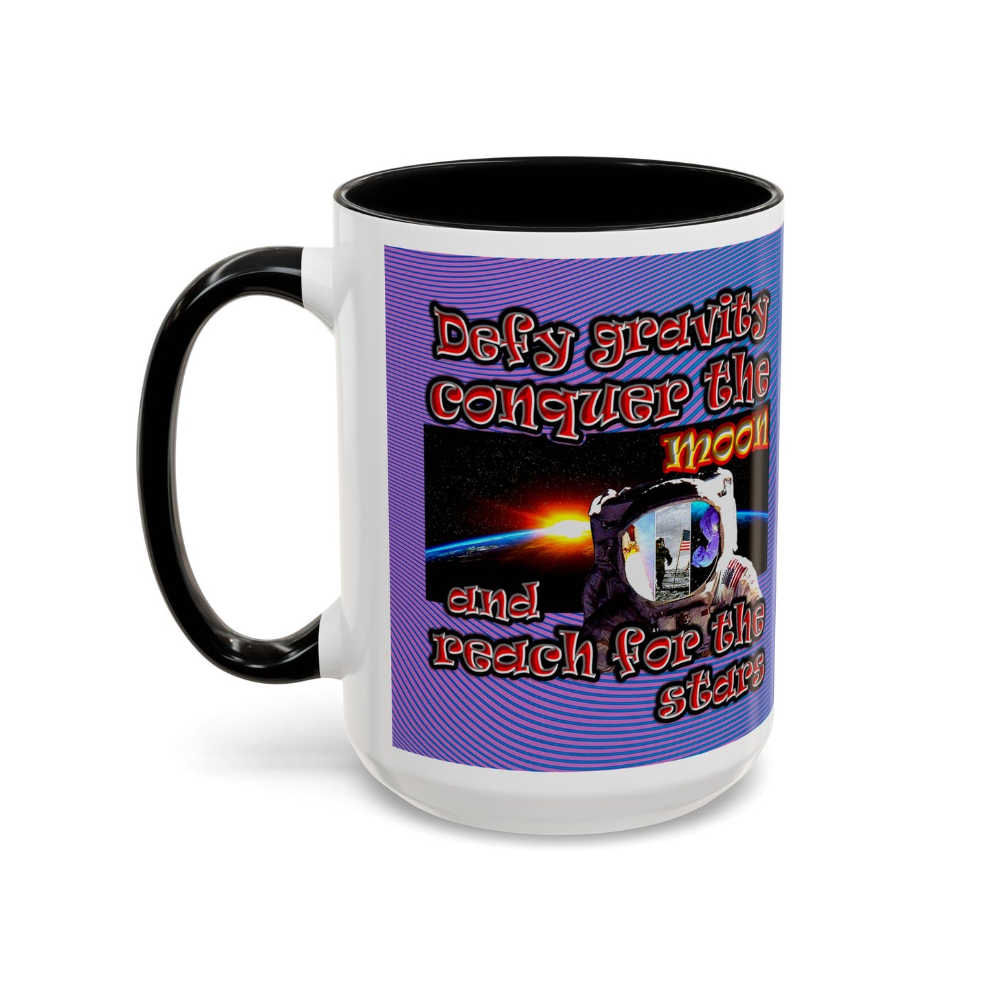 defy conquer reach - Accent Mug (light blue-purple wave)