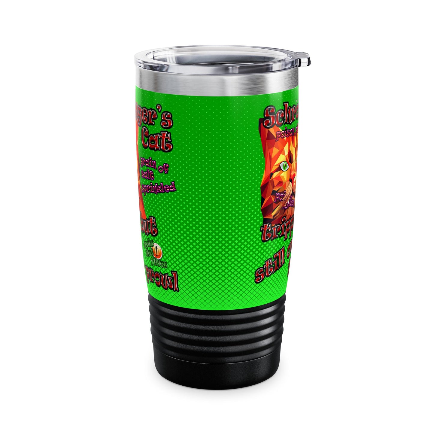 schrodinger's cat - Ringneck Tumbler, 20oz (logo green)