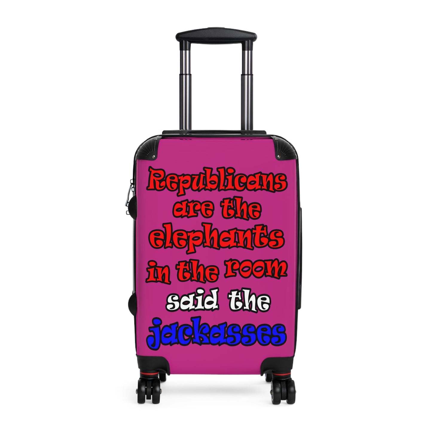 donkeys and elephants - Suitcase (pink)