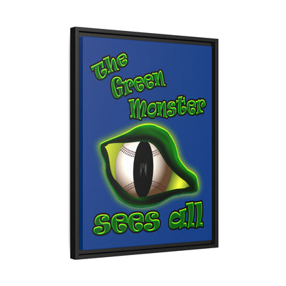 green monster - framed canvas art (dark blue)