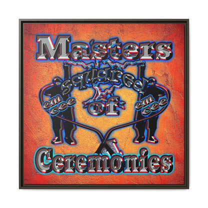 em cee squared - framed canvas art (burnt orange)