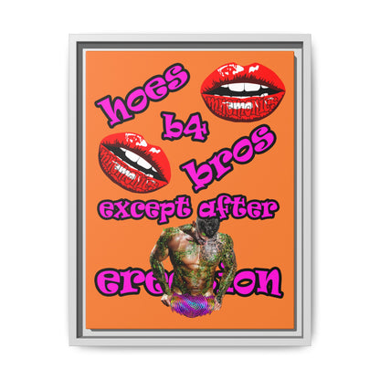hoes b4 bros - framed canvas art (crusta)