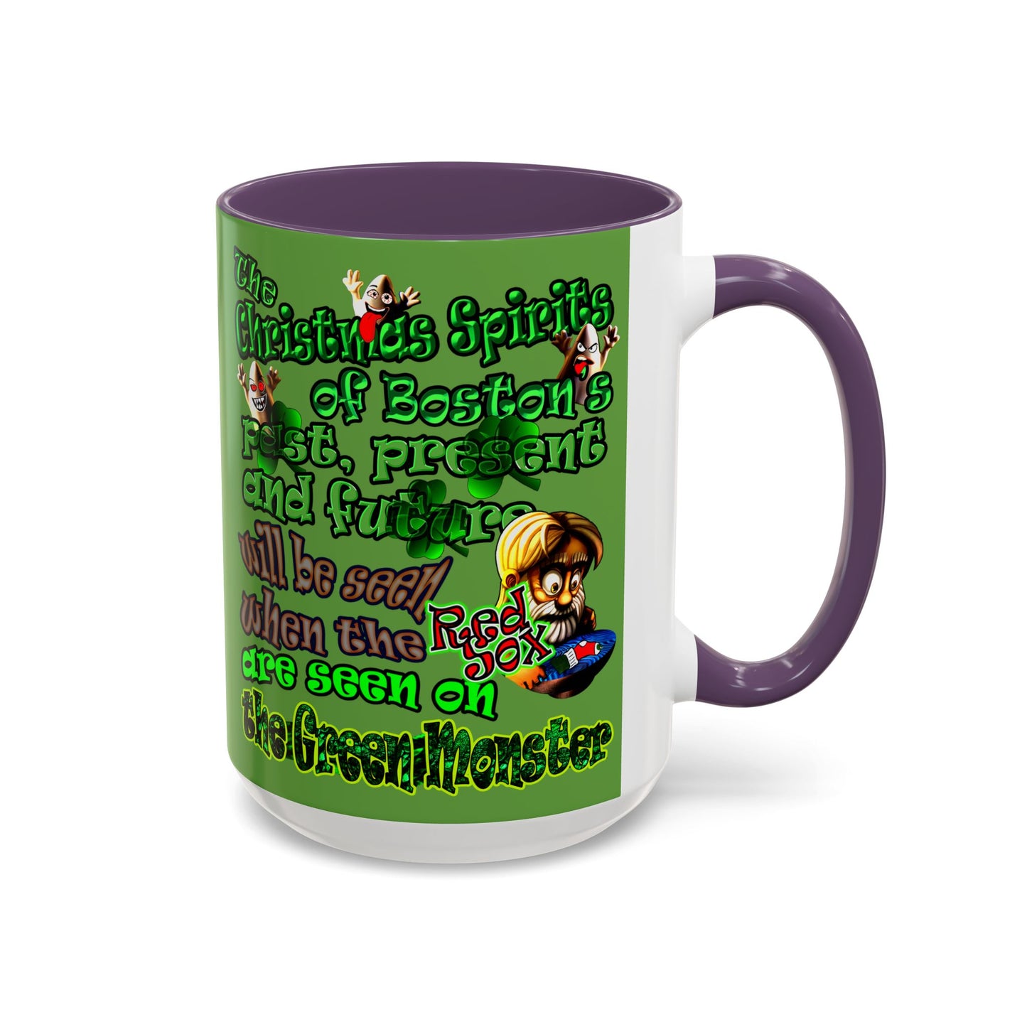 christmas spirits of boston - Accent Mug (green)