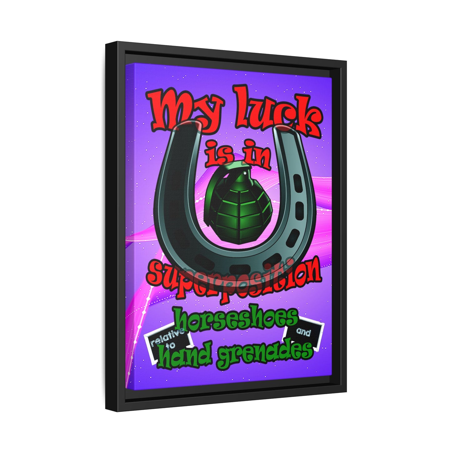 my luck - framed canvas art (purple-pink wave)