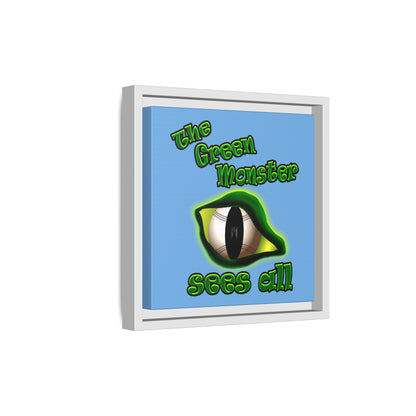 green monster - framed canvas art (light blue)