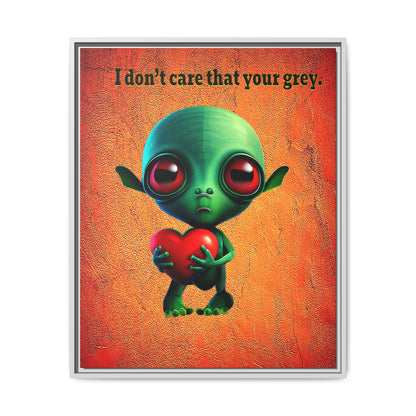 I don't care that your grey - framed canvas art (burnt orange)