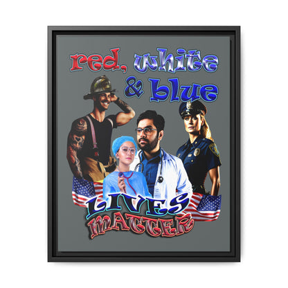 rw&b lives matter - framed canvas art (dark grey)