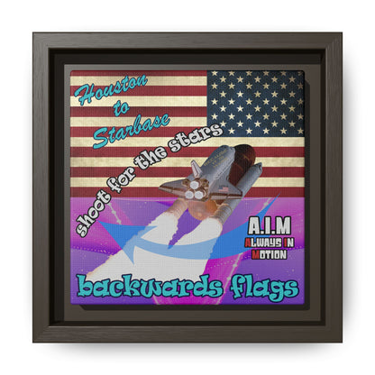 shoot for the stars - framed canvas art (purple-pink wave)