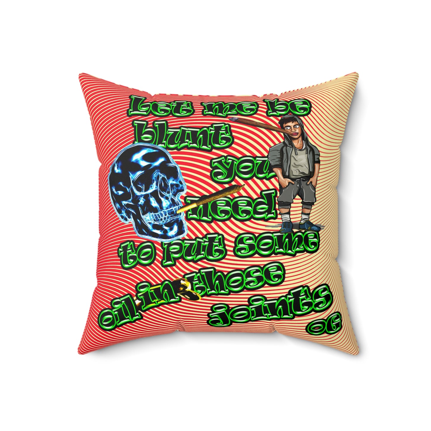 og - Faux Suede Square Pillow - (yellow-orange wave)