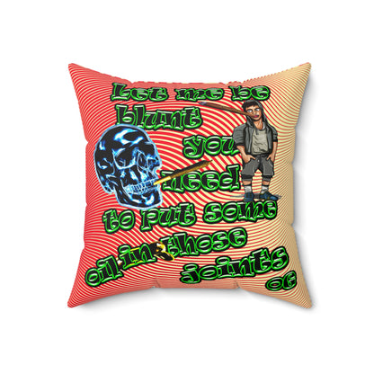og - Faux Suede Square Pillow - (yellow-orange wave)