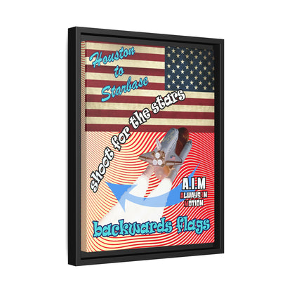 shoot for the stars - framed canvas art (yellow-orange wave)